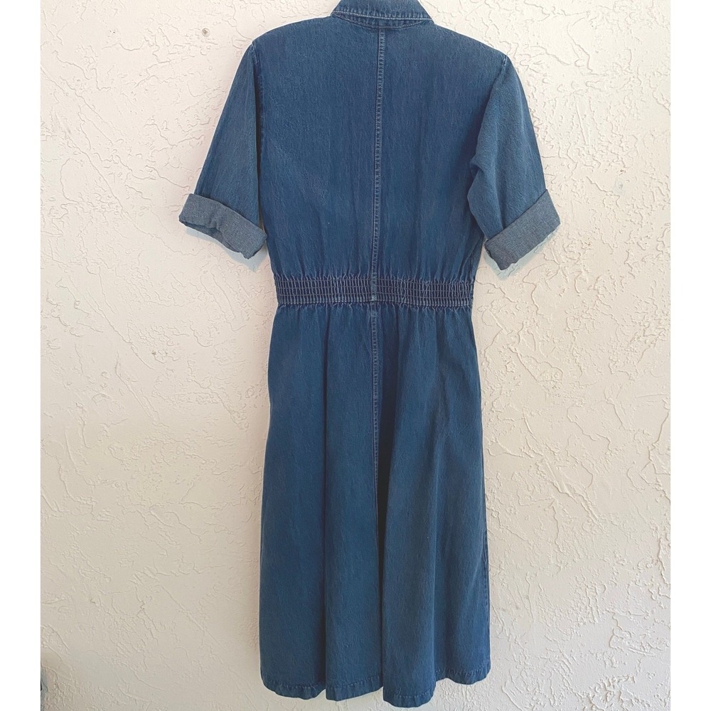Dreams‎ 90s Vintage Western Cottagecore Denim Midi Dress Small Made In USA - Picture 4 of 10